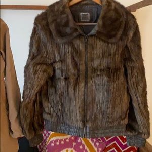 Mink vintage with leather trim